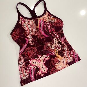 Athleta Pavitra Paisley Racerback Tank Top Size M